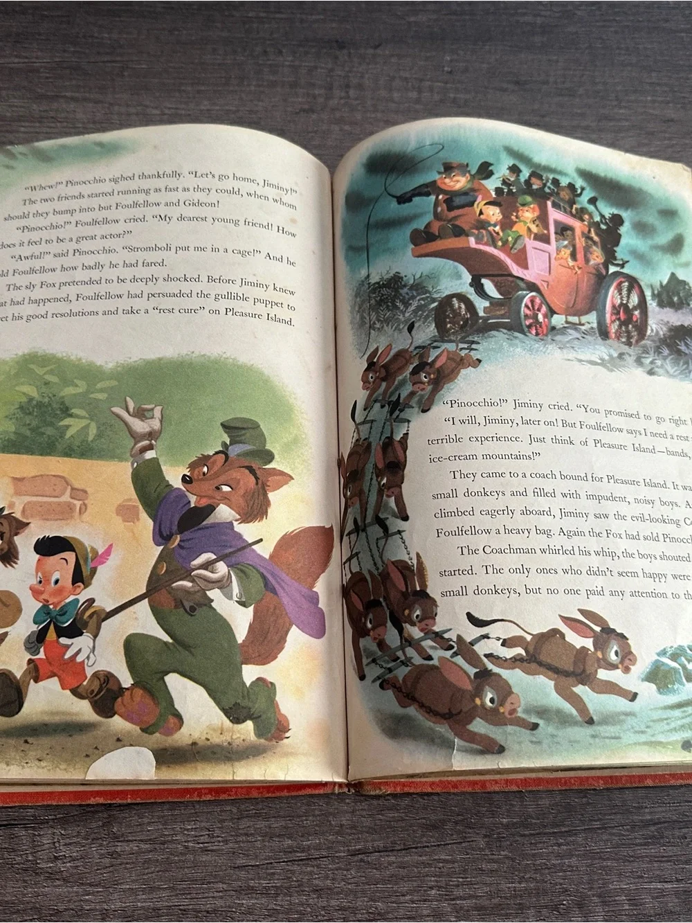 Disney Pinocchio Decorative Book in Red and Yellow